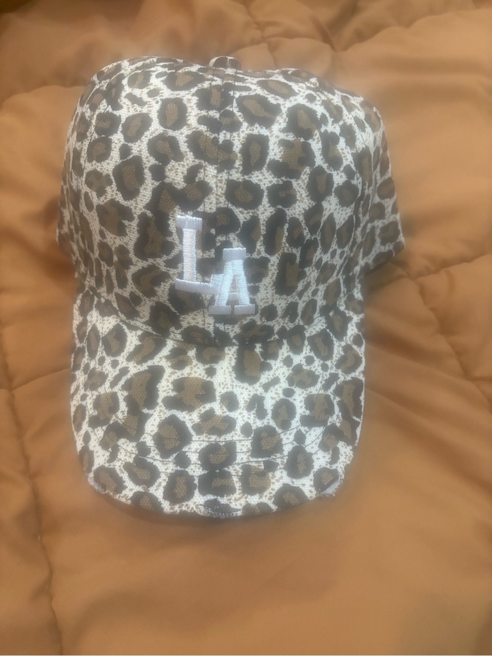 Fashion Nova Leopard Print LA Cap - Brown/White